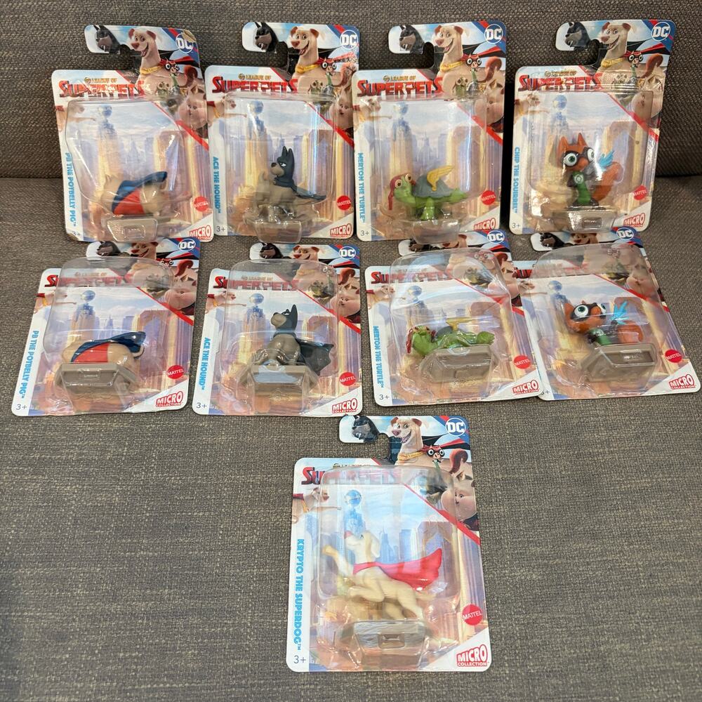 DC League of Super Pets Micro Collection Figures SET OF 9 Toys Mattel